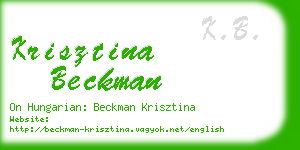 krisztina beckman business card